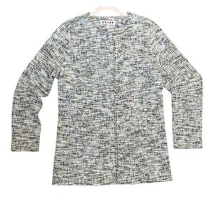 Dolan Anthropologie Women's Multi-colored Tweed Long Line Zip Cardigan Size L